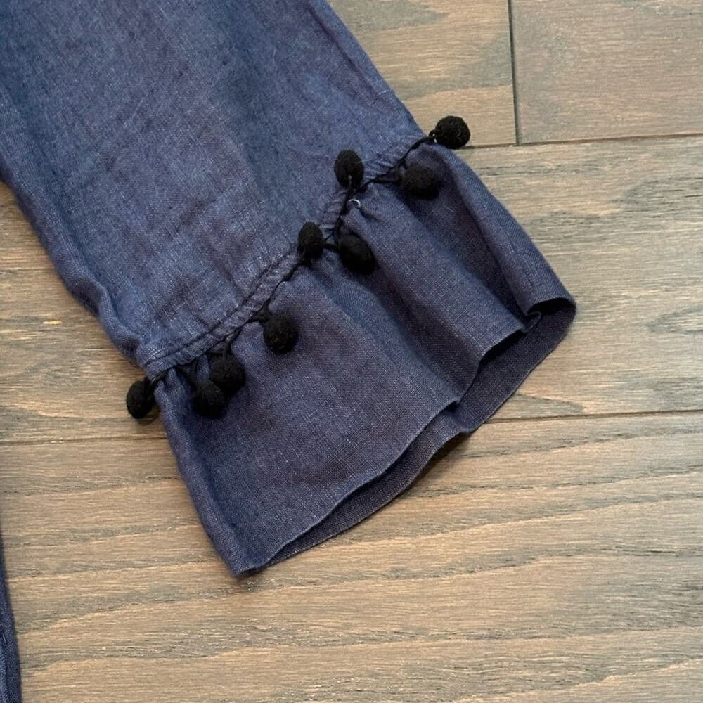 CJ Laing Navy Linen Tunic Dress Cover Up Size XL - Picture 3 of 11